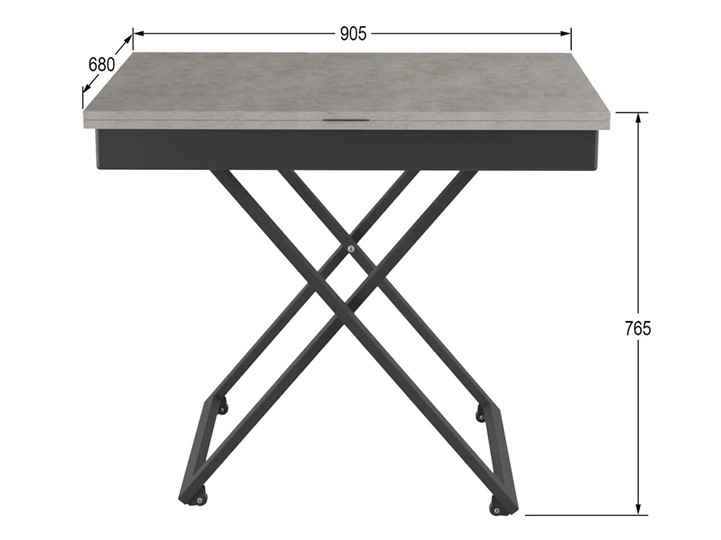 Складной стол-трансформер Генри, бетон чикаго/чёрный в Орле - изображение 9