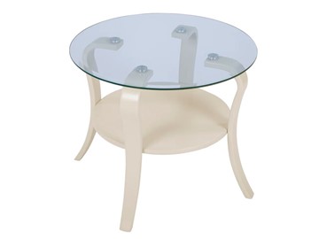 Стеклянный столик в гостиную Аннет (бежевый-стекло прозрачное) в Орле