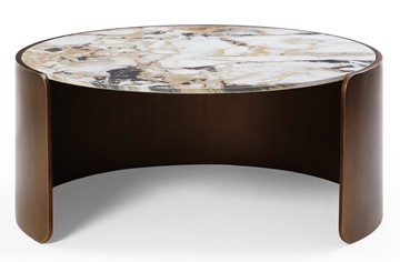 Круглый столик CT3095CL (D90) белая керамика /бронзовый в Орле - предосмотр