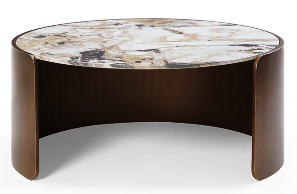 Круглый столик CT3095CL (D90) белая керамика /бронзовый в Орле - изображение