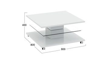 Стол квадратный Diamond тип 1 (Белый глянец) в Орле - предосмотр 1