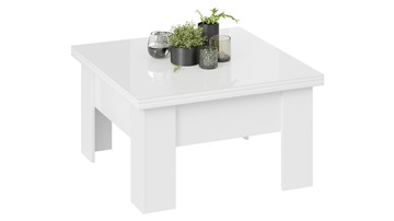 Квадратный столик Glance тип 1 (Белый/Стекло белый глянец) в Орле