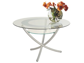 Стеклянный столик Дуэт 4 (металлик-прозрачное) в Орле