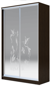 Шкаф 2400х1500х420 два зеркала, "Колибри" ХИТ 24-4-15-66-03 Венге Аруба в Орле