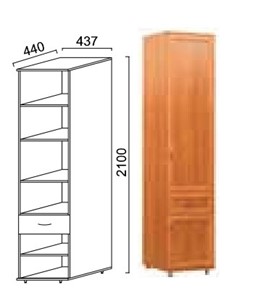 Распашной шкаф Александра-1, ПР-4, шимо светлый, МДФ с кожзамом в Орле