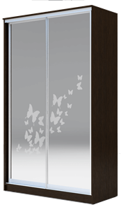 Шкаф 2-х дверный 2200х1200х420 два зеркала, "Бабочки" ХИТ 22-4-12-66-05 Венге Аруба в Орле - предосмотр