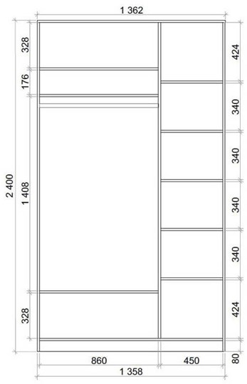 Шкаф 2400х1362х620 с двумя зеркалами ХИТ 24-14-55 Венге Аруба в Орле - изображение 2