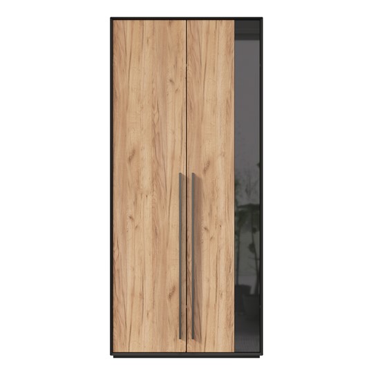 Шкаф для прихожей 2-дверный Неаполь ЛД.134050.000 (Черный/Дуб Золотой) в Орле - изображение 3