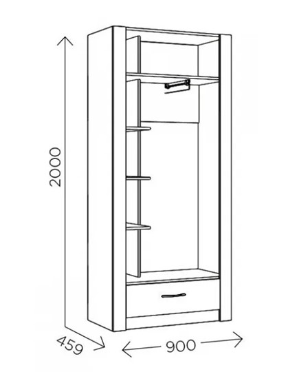 Шкаф гардеробный Ева 5 М1 дуб ирландский/белый матовый в Орле - изображение 2