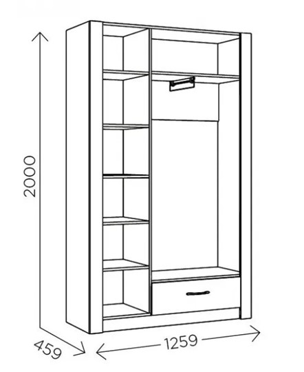 Шкаф гардеробный Ева 5 М2 дуб ирландский/белый матовый в Орле - изображение 2