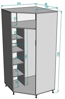 Шкаф угловой Лофт H132, ЯШС в Орле - изображение 1