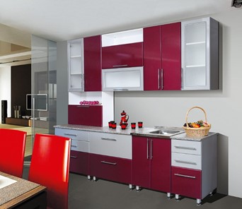 Модульный кухонный гарнитур Мыло 224 2600, цвет Бордо металлик/Серебристый металлик в Орле