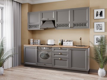 Модульный кухонный гарнитур Амели-3 2400, Белый/Оникс серый в Орле