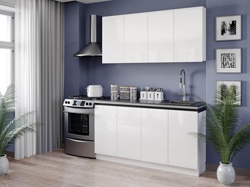 Модульный кухонный гарнитур Шервуд 2200 (Белый/Белый глянец) в Орле