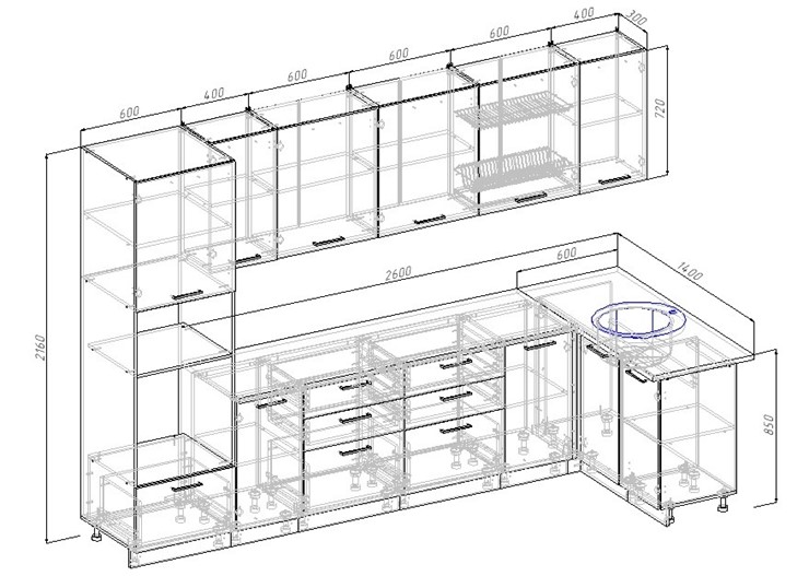 Угловой кухонный гарнитур Антрацит-3200х1400 в Орле - изображение 1