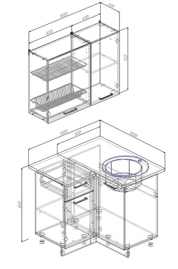 Угловой кухонный гарнитур Прима-1000У в Орле - изображение 1