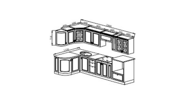 Модульная кухня Веста 1330х2800, цвет Сандал белый в Орле - изображение 2