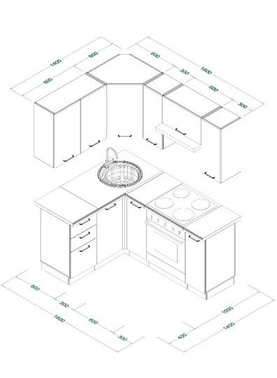 Кухонный гарнитур МК НОРД Комплект №9 1,4х1,8м угловая Дуб Крафт Серый (K002 PW) в Орле - изображение 9