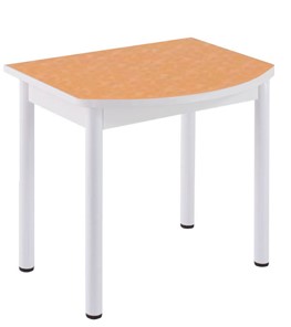 Кухонный пристенный стол НСПГ-02 ПЛ1, цветы манго/белое ЛДСП/36 прямые трубки крашеные белый в Орле