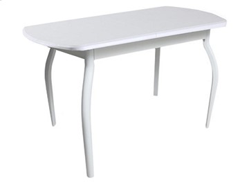 Кухонный стол ПГ-06 ЛДСП, белый ЛДСП/32 гнутые крашеные металл белый в Орле