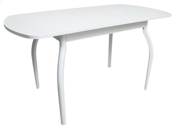 Кухонный раздвижной стол ПГ-01 ЛДСП, белый ЛДСП/32 гнутые крашеные металл белый в Орле