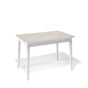 Кухонный стол раскладной Kenner 1100M (Белый/Стекло крем сатин) в Орле