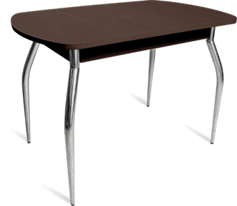Кухонный стол ПГ-04 ЛДСП, венге ЛДСП/35 гнутые металл хром в Орле