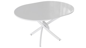 Кухонный стол раскладной Diamond тип 3 (Белый муар/Белый глянец) в Орле - предосмотр 1