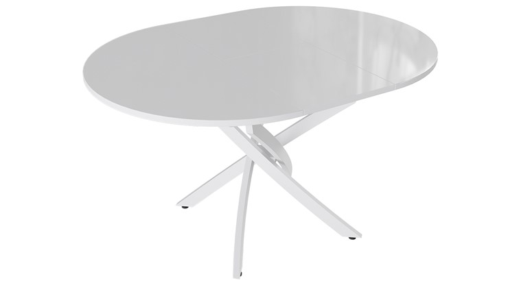 Кухонный стол раскладной Diamond тип 3 (Белый муар/Белый глянец) в Орле - изображение 1