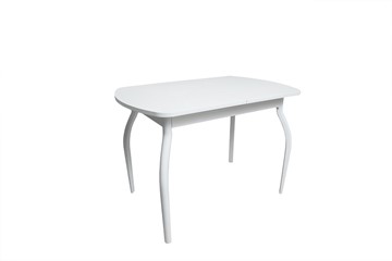 Кухонный стол раскладной ПГ-02СТ белое/белое/крашенные фигурные в Орле - предосмотр