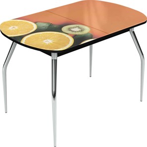 Обеденный раздвижной стол Ривьера исп.2 хром №5 (Exclusive h181/черный) в Орле