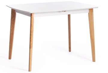 Кухонный раздвижной стол Claire, дерево гевея/МДФ, 110+30x75x75 Белый/натуральный арт.15111 в Орле - предосмотр 3