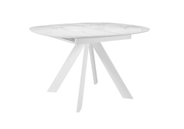 Раздвижной стол DikLine BK100 Керамика Белый мрамор/подстолье белое/опоры белые в Орле