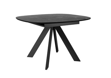 Кухонный раздвижной стол DikLine BK100 Керамика Черный мрамор/подстолье черное/опоры черные в Орле