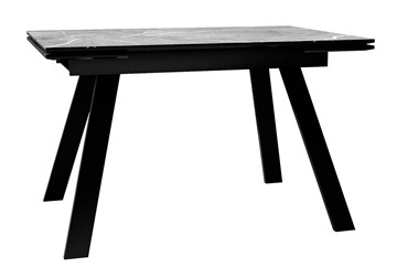 Кухонный стол раздвижной DikLine DKL140 Керамика Серый мрамор/опоры черные (2 уп.) в Орле - предосмотр