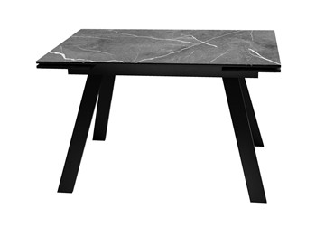 Кухонный стол раздвижной DikLine DKL140 Керамика Серый мрамор/опоры черные (2 уп.) в Орле - предосмотр 5
