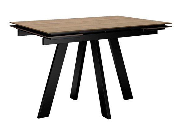 Кухонный раздвижной стол DikLine DM120 Дуб галифакс / опоры черные в Орле - изображение