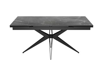 Кухонный раскладной стол DikLine KW160 мрамор С45 (керамика черная)/опоры черные в Орле - предосмотр