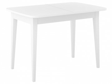 Кухонный стол раскладной Dikline M120 Белый/стекло белое сатин/ножки MM белые в Орле