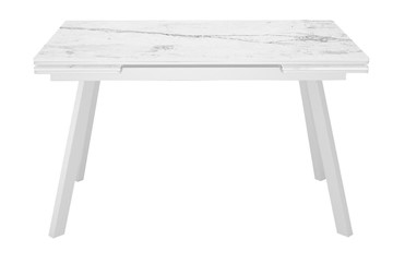 Кухонный раскладной стол DikLine SKA125 Керамика Белый мрамор/подстолье белое/опоры белые (2 уп.) в Орле