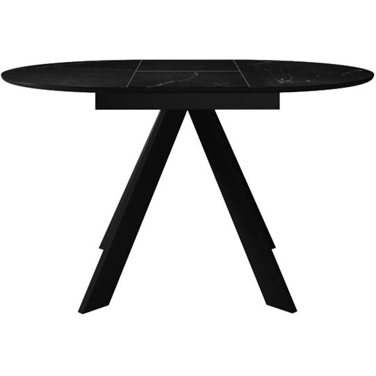 Обеденный раздвижной стол DikLine SKC100 D1000 Керамика Черный мрамор / опоры черные в Орле - изображение 2