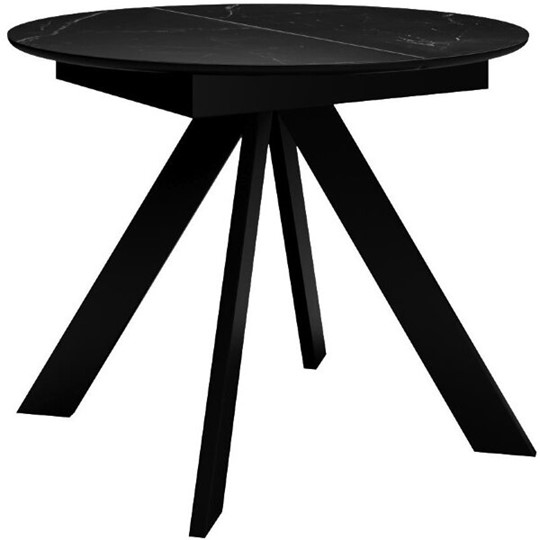 Обеденный раздвижной стол DikLine SKC100 D1000 Керамика Черный мрамор / опоры черные в Орле - изображение 3