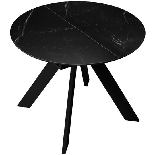 Обеденный раздвижной стол DikLine SKC100 D1000 Керамика Черный мрамор / опоры черные в Орле - изображение 5