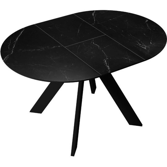 Обеденный раздвижной стол DikLine SKC100 D1000 Керамика Черный мрамор / опоры черные в Орле - изображение 6