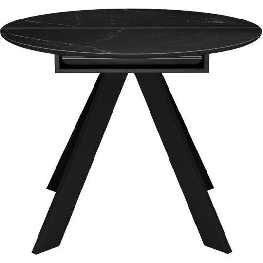 Обеденный раздвижной стол DikLine SKC100 D1000 Керамика Черный мрамор / опоры черные в Орле - изображение 7