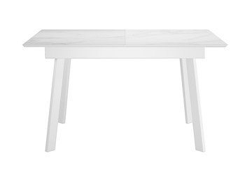 Стол раздвижной DikLine SKH125 Керамика Белый мрамор/подстолье белое/опоры белые (2 уп.) в Орле