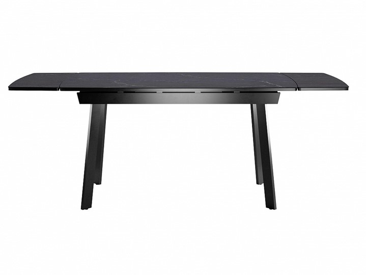 Кухонный раскладной стол Dikline US140 Стекло мрамор черный сатин/ножки черные в Орле - изображение 3