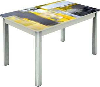 Кухонный стол раскладной Гамбург исп.2 ноги метал. крашеные №23, Фотопечать (Текстура №51) в Орле - предосмотр