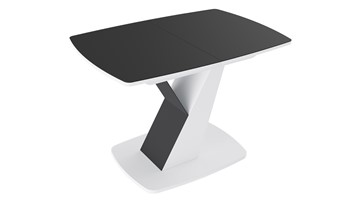 Кухонный стол раскладной Гарда тип 1, цвет Белый/Стекло матовое черный графит в Орле
