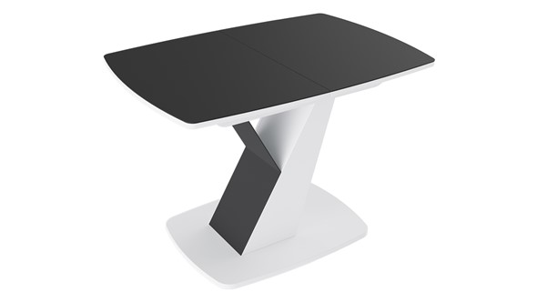 Кухонный стол раскладной Гарда тип 1, цвет Белый/Стекло матовое черный графит в Орле - изображение